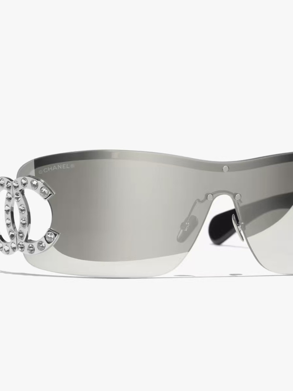 Chanel Shield Sunglasses with Crystals